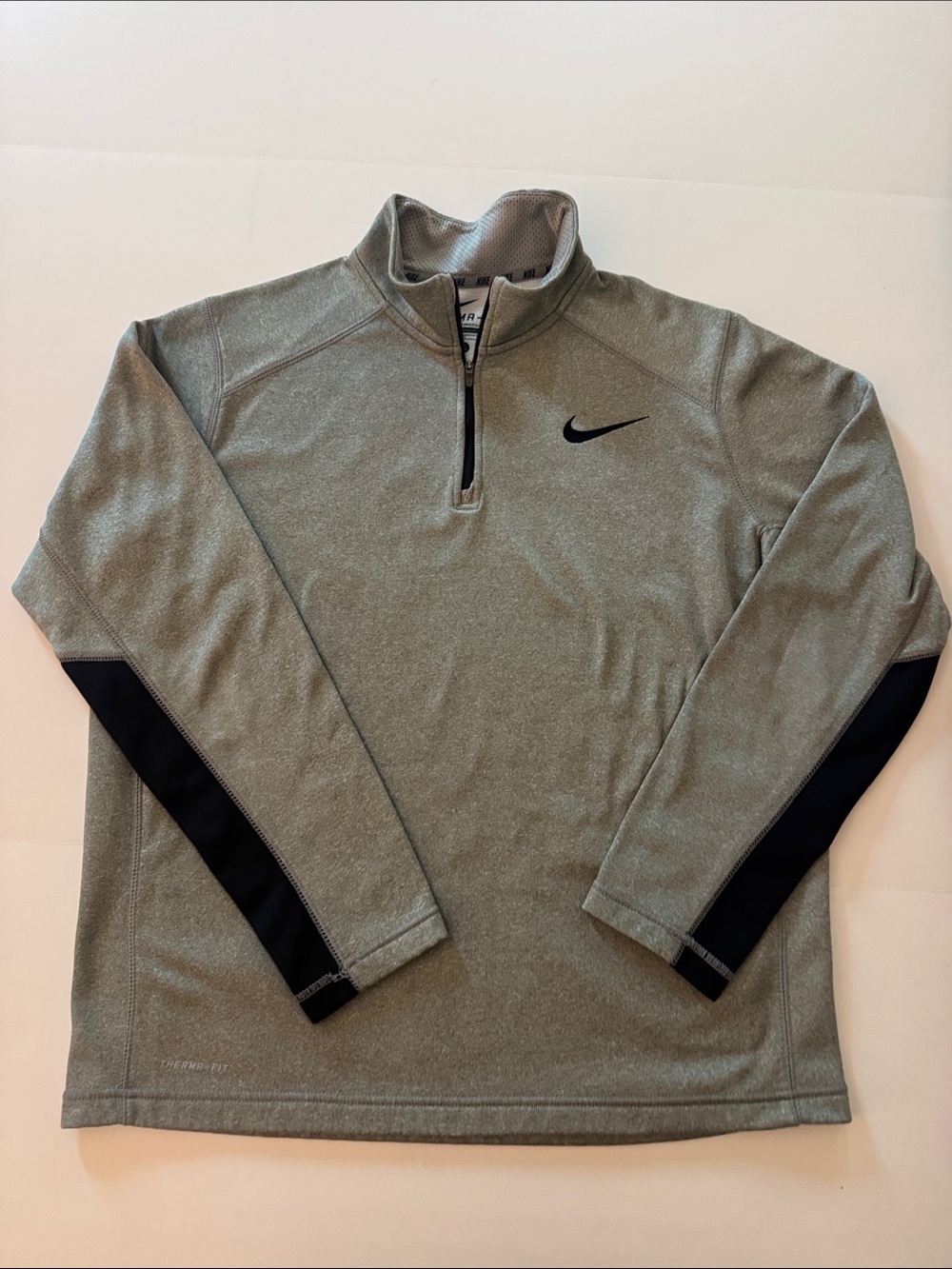 Nike Men's Gray 1/4-Zip Performance Therma-Fit Size Large